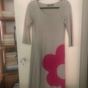 Alembika Tan Dress w/ retro flower